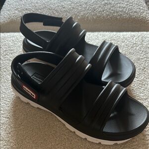 Hunter Black Slide Sandals